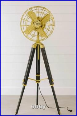 Nautical Black Adjustable Tripod Fan Industrial Floor Home & Office Decor