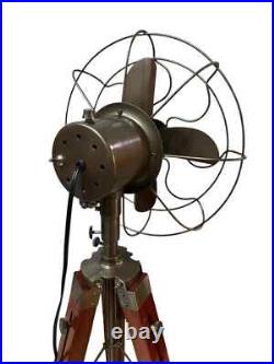 Nautical Brown Antique Finish Pedestal Fan-Rotating Function with Adjustable Nautical Brown Antique Finish Pedestal Fan-Rotating Function with Adjustable