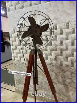 Nautical Brown Antique Finish Pedestal Fan-Rotating Function with Adjustable Nautical Brown Antique Finish Pedestal Fan-Rotating Function with Adjustable
