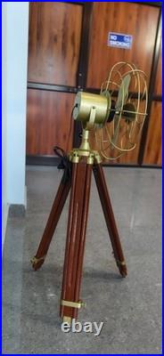 Nautical Tripod Fan with Wooden Stand Steampunk Marine Décor, Library Display