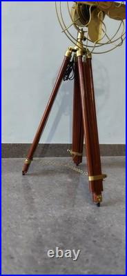 Nautical Tripod Fan with Wooden Stand Steampunk Marine Décor, Library Display