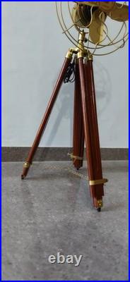 Nautical Tripod Fan with Wooden Stand Steampunk Marine Décor, Library Display