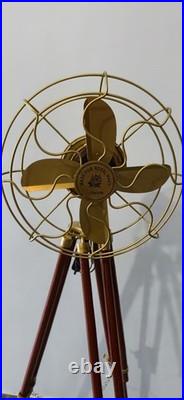 Nautical Tripod Fan with Wooden Stand Steampunk Marine Décor, Library Display