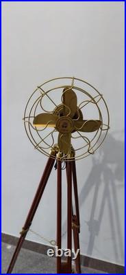 Nautical Tripod Fan with Wooden Stand Steampunk Marine Décor, Library Display