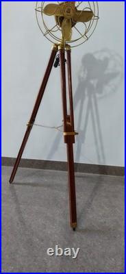 Nautical Tripod Fan with Wooden Stand Steampunk Marine Décor, Library Display