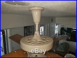 New Vintage Brass 1960 Hunter Ceiling Fan w Antique Globe & Remote Control