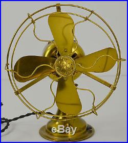 Nice Little 8 GE General Electric All Brass Antique Electric Fan
