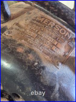 Non Oscillating Antique Emerson Electric 12 Brass Blade Table Fan 26646 Works