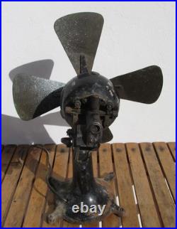 OLD ECK HURRICANE 110 Volt DC BALL MOTOR FAN FOR RESTORE MISSING CAGE NOT TESTED