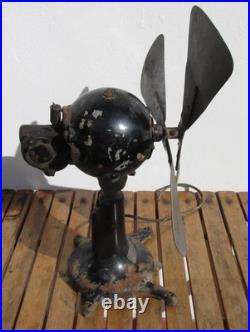 OLD ECK HURRICANE 110 Volt DC BALL MOTOR FAN FOR RESTORE MISSING CAGE NOT TESTED