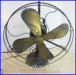 OLD General Electric GE 4 Brass Blades Type AOU AF2 Table Fan Works For Repair
