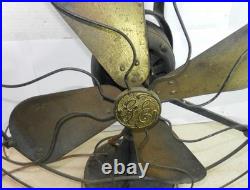 OLD General Electric GE 4 Brass Blades Type AOU AF2 Table Fan Works For Repair