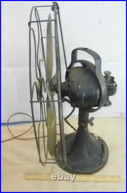 OLD General Electric GE 4 Brass Blades Type AOU AF2 Table Fan Works For Repair