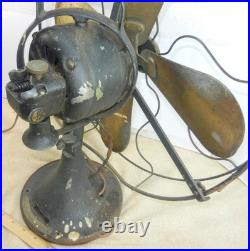 OLD General Electric GE 4 Brass Blades Type AOU AF2 Table Fan Works For Repair