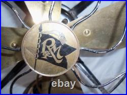 Old Robbins & Myers 13 Brass Blade Fan Model 2110 Works