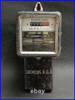 Old Vintage Rare Siemens Type A. C. 11 K. W. H. British Patent Meter Made In England