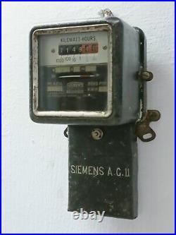 Old Vintage Rare Siemens Type A. C. 11 K. W. H. British Patent Meter Made In England