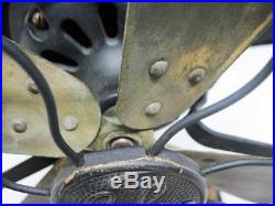 Original Antique GE General Electric Oscillating Brass Blade Fan WORKS