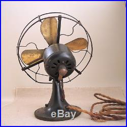 Original Antique GE Whiz Fan Brass Blade 1920s General Electric Oscillating Vtg