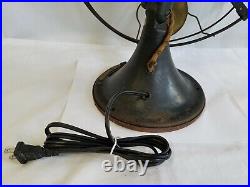 Original Antique General Electric Brass Blade Oscillating Fan 13 Type AUU AF1