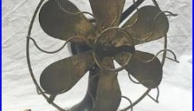 Original antique 6-blade Westinghouse Fan Brass Cage & Blades runs smooth! Vtg