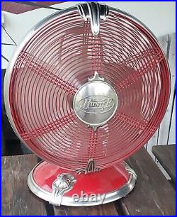 Oscillating Electric Hunter Fan, Excellent 12 Red, weighs over 18 lbs