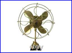 Pedestal Fan Brass Antique on Black Tripod Royal Navy Retro Modern Electric Pedestal Fan Brass Antique on Black Tripod Royal Navy Retro Modern Electric