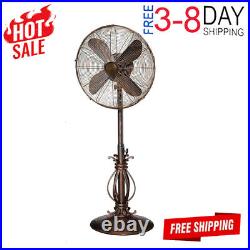 Pedestal Standing Fan 3 Speed Oscillating Fan With Adjustable Height Antique 18 in