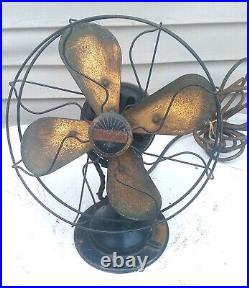 Peerless Electric Brass Blade 12 Oscillating 3 Speed Fan Tested Runs