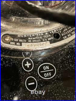 Pre War HUNTER Zephair #265 Type C-16 16 Inch Electric 3-Speed Table Fan 40s