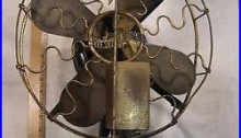 RARE ANTIQUE 12 BRASS WESTINGHOUSE VANE ELECTRIC OSCILLATING FAN CIRCA 1909