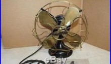 RARE ANTIQUE 1911 Westinghouse 12 inch Brass Blade Fan Style 162628B WORKS GREAT