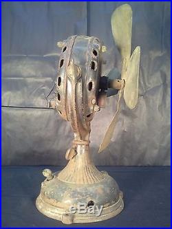RARE ANTIQUE 19TH CENTURY GENERAL ELECTRIC BRASS PLATED PANCAKE FAN