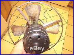RARE ANTIQUE WESTINGHOUSE ELECTRIC BRASS CAGE &BLADE 9 DESK FAN WORKING 3 SPEED