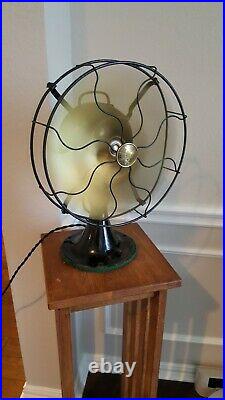 RARE Antique Emerson Oscillating Fan With Six Brass Blades. 29666 Running Strong