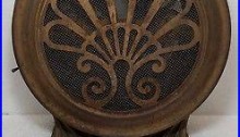 RARE Antique Vintage Circular Heater Fan Works Fillegre Guards Leaf Petal Feet