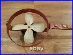 RARE Antique Vintage Dayton 4 Blade Electric Fan With Wooden Handle Unique