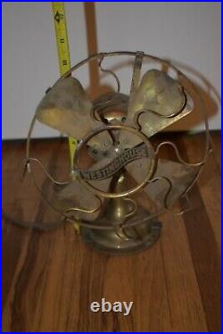 RARE Antique Vintage Westinghouse 98926 B 4-Blade ALL Brass DESK Fan