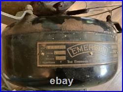 RARE EMERSON PANCAKE FAN 12 No. 12666 6BB/BC OSCILLATOR with ORNATE BASE TESTED