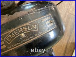 RARE EMERSON PANCAKE FAN 12 No. 12666 6BB/BC OSCILLATOR with ORNATE BASE TESTED