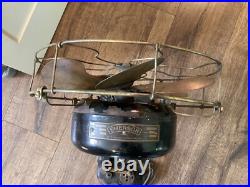 RARE EMERSON PANCAKE FAN 12 No. 12666 6BB/BC OSCILLATOR with ORNATE BASE TESTED