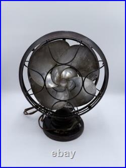 RARE Emerson Silver Swan Electric 4 Blade Oscillating Fan 10 Inch Working