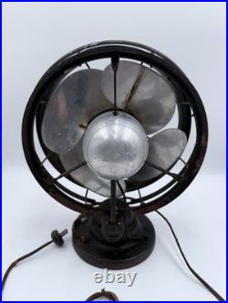 RARE Emerson Silver Swan Electric 4 Blade Oscillating Fan 10 Inch Working