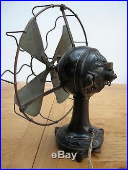 RARE Vintage Electric Fan with Brass Blades and Cage, Very Early maybe pre WW1