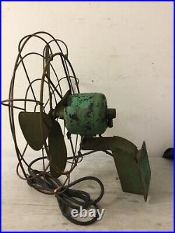 RARE Vintage Fan Wall Mount Green 2 Speed Workbench Wall Mount WORKS