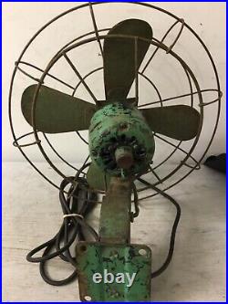 RARE Vintage Fan Wall Mount Green 2 Speed Workbench Wall Mount WORKS