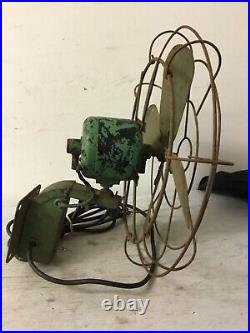 RARE Vintage Fan Wall Mount Green 2 Speed Workbench Wall Mount WORKS