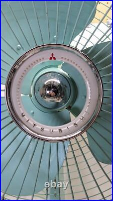 RARE Vintage MITSUBISHI Electric Fan Antique Showa Retro 3 Stages Japan Remote