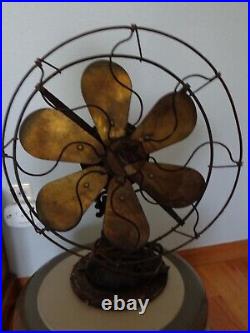 RARE! Vintage Robbins & Myers No. 2404 6-Brass Bladed AC Fan For Parts/Restore