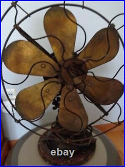 RARE! Vintage Robbins & Myers No. 2404 6-Brass Bladed AC Fan For Parts/Restore